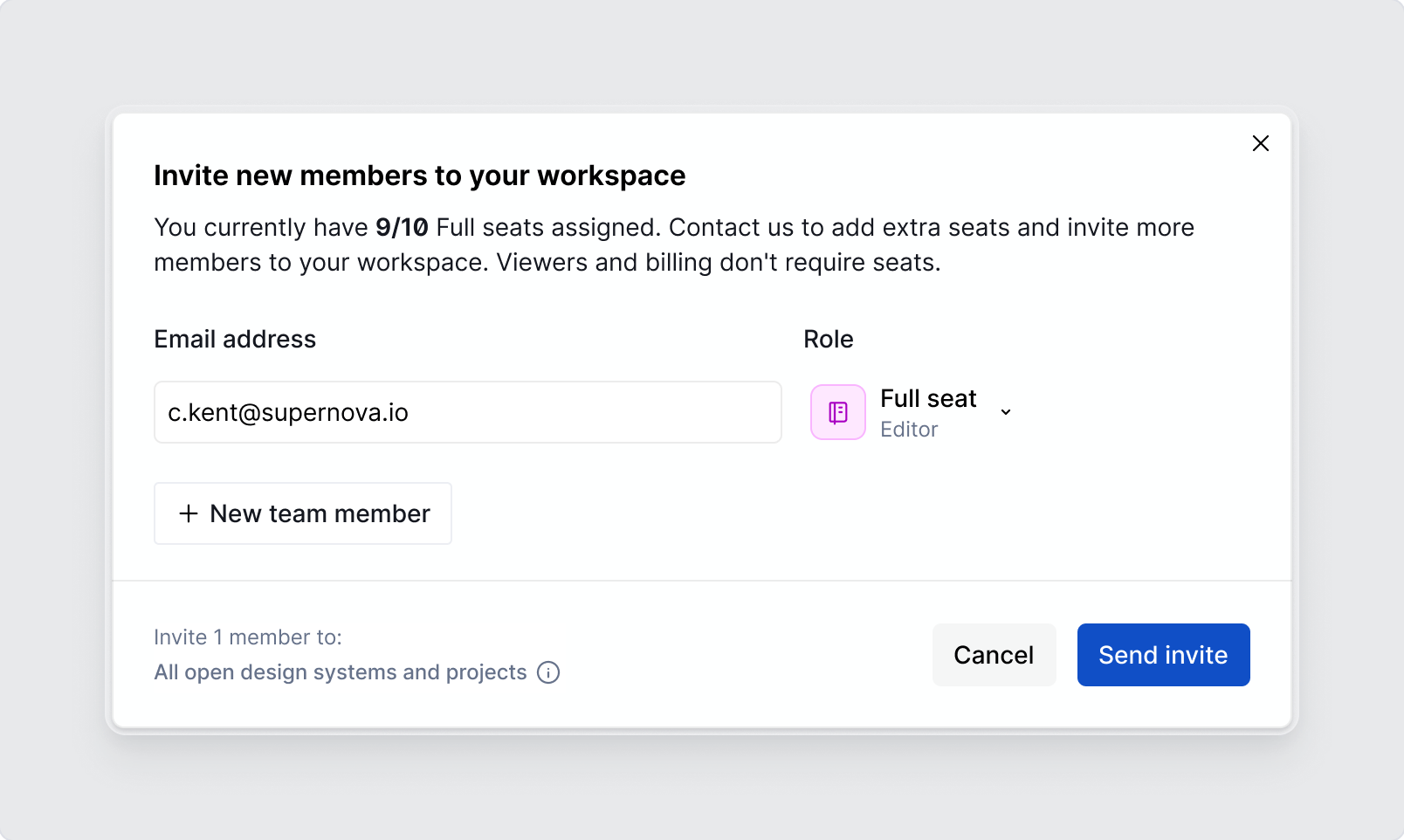 Team Settings / Invite