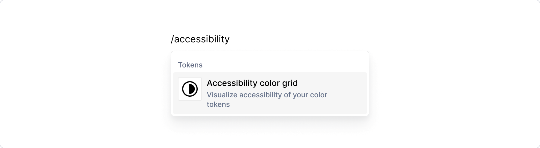 Accessibility color grid - menu