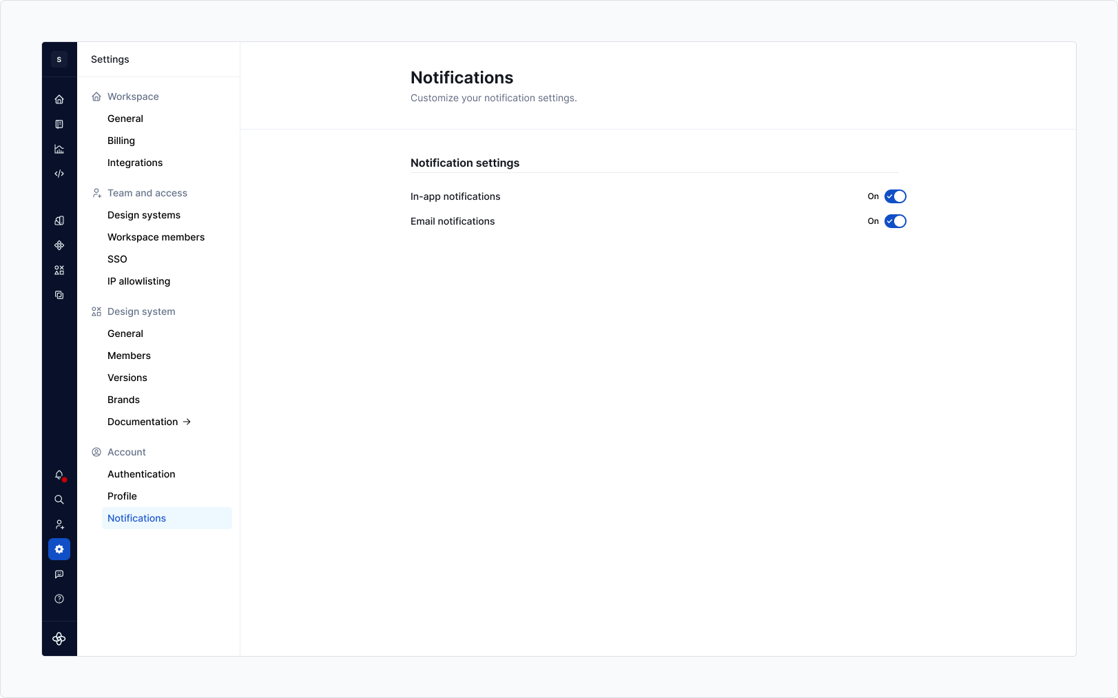 Notifications - Main settings 
