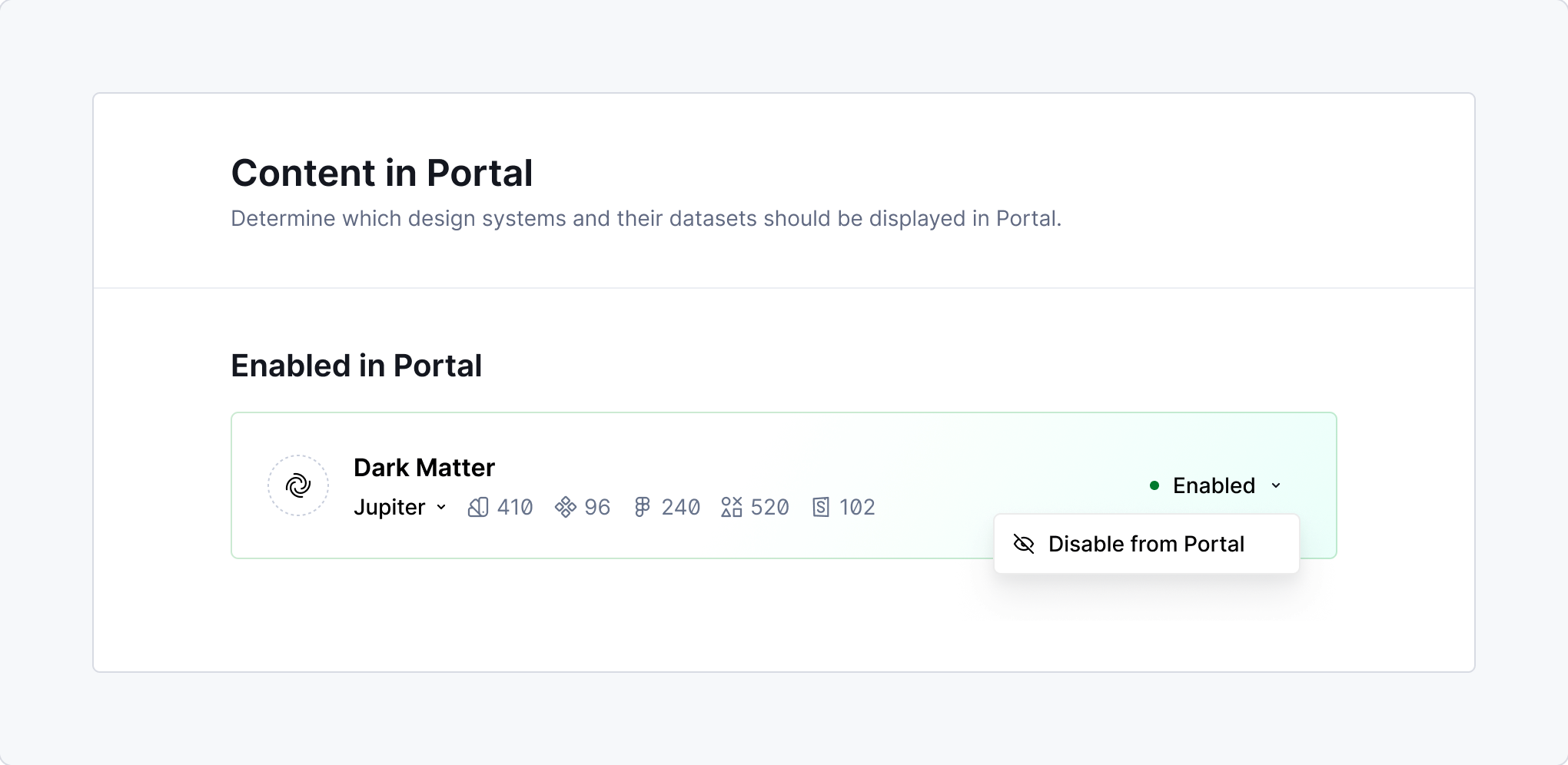 Disable from Portal