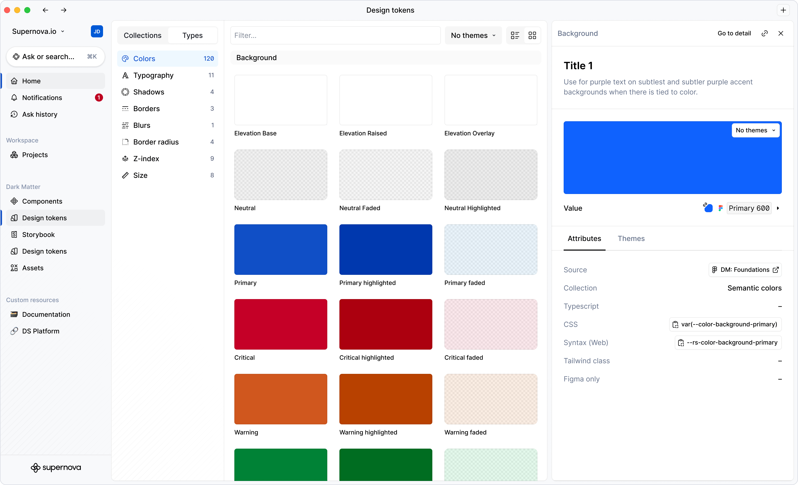 Design tokens (Colors)