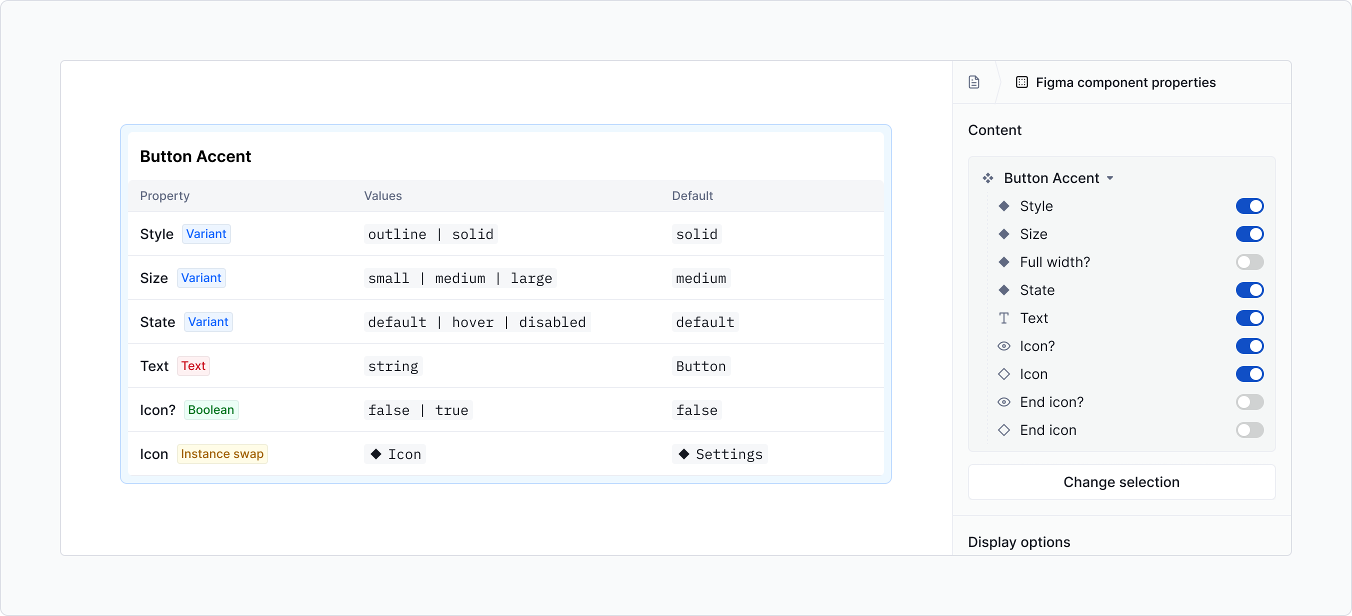 Hide selected properties in property table