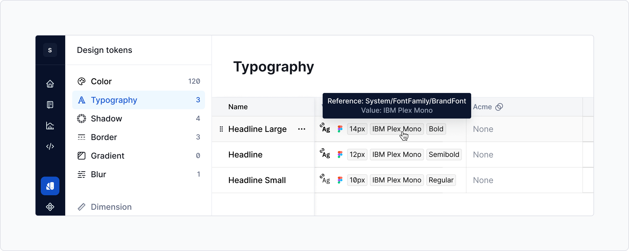 Variable references in typography tokens