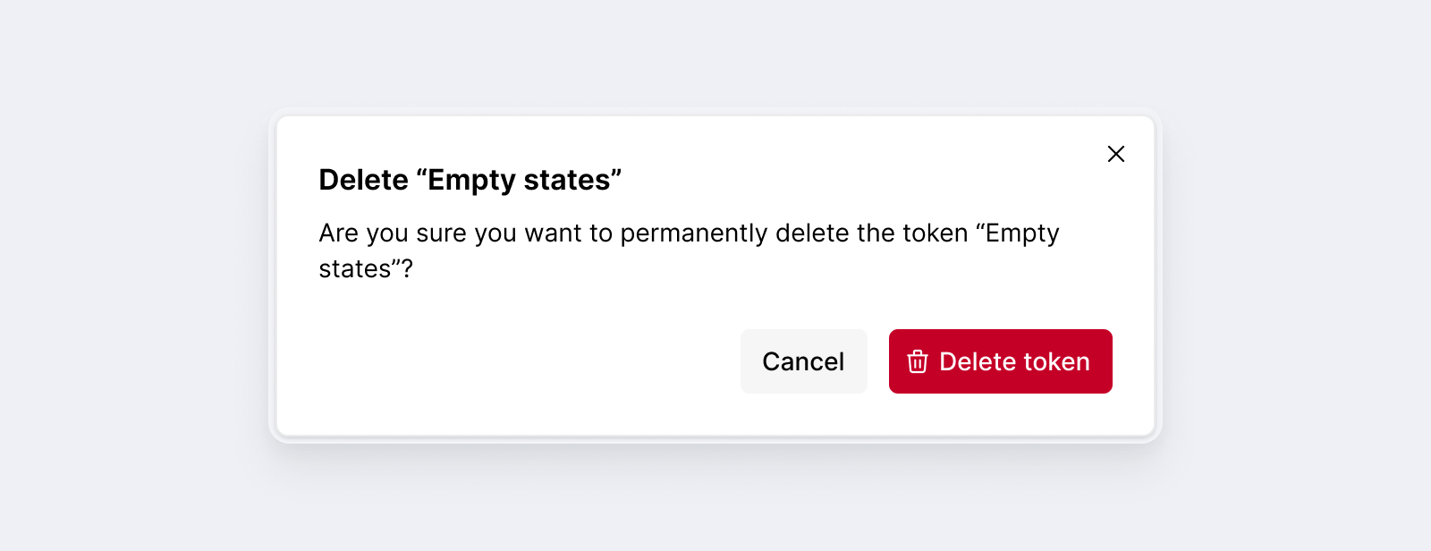 Tokens: Delete token