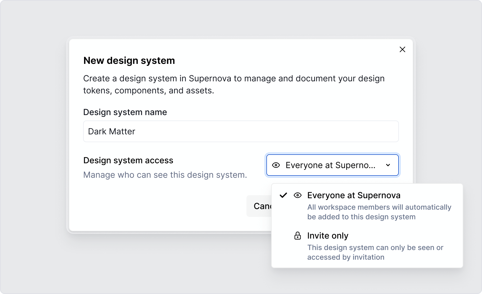Choosing who should access a design system.