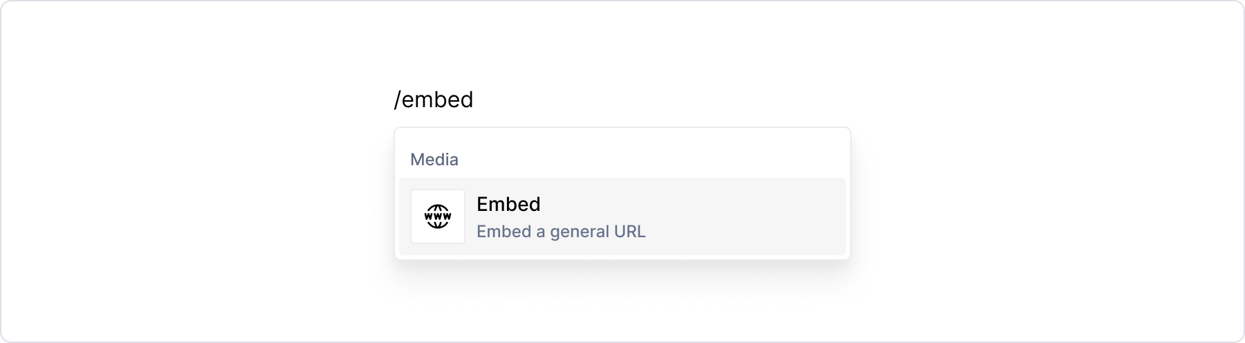 Embed / menu