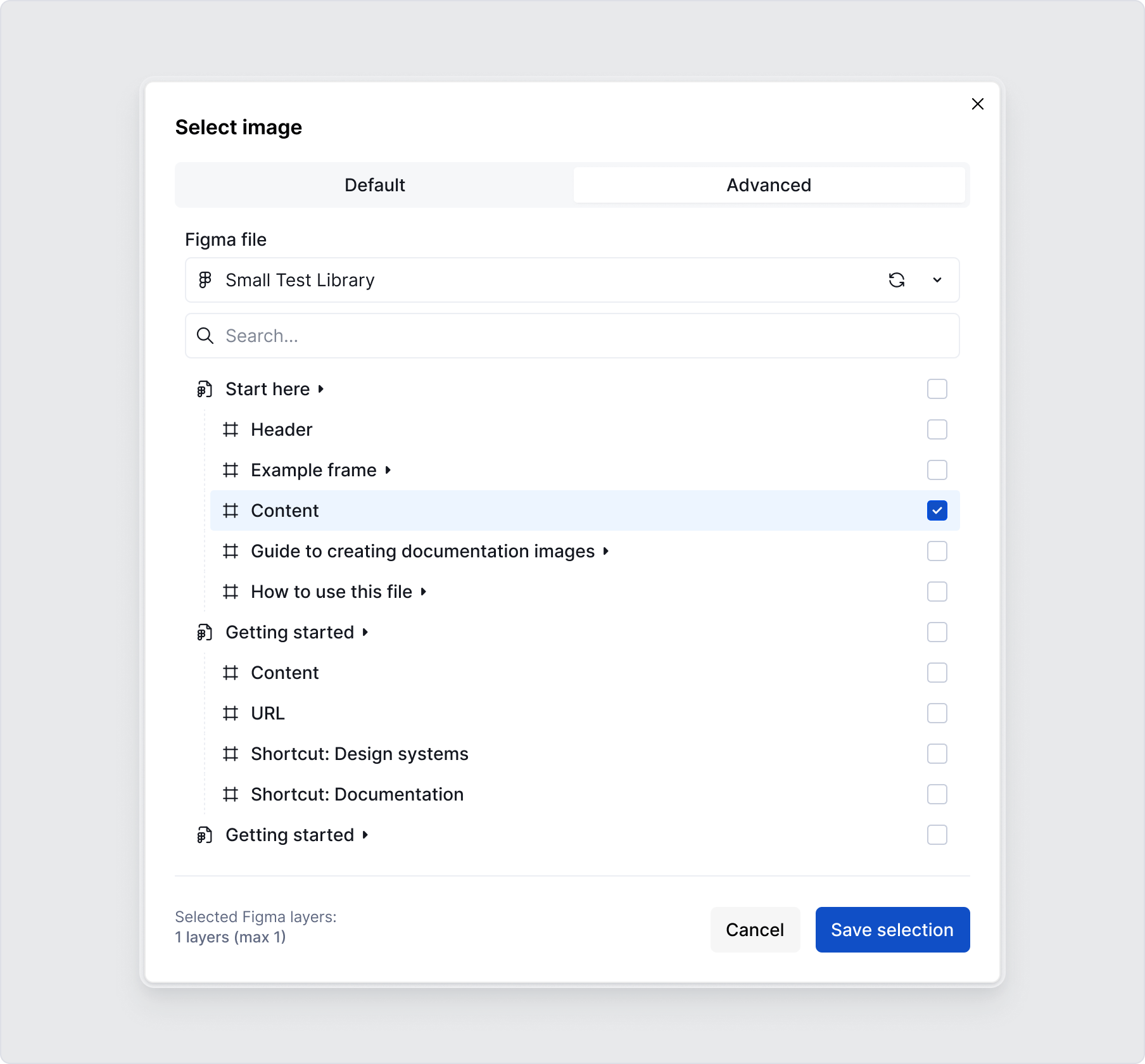 Select a layer from Figma to add