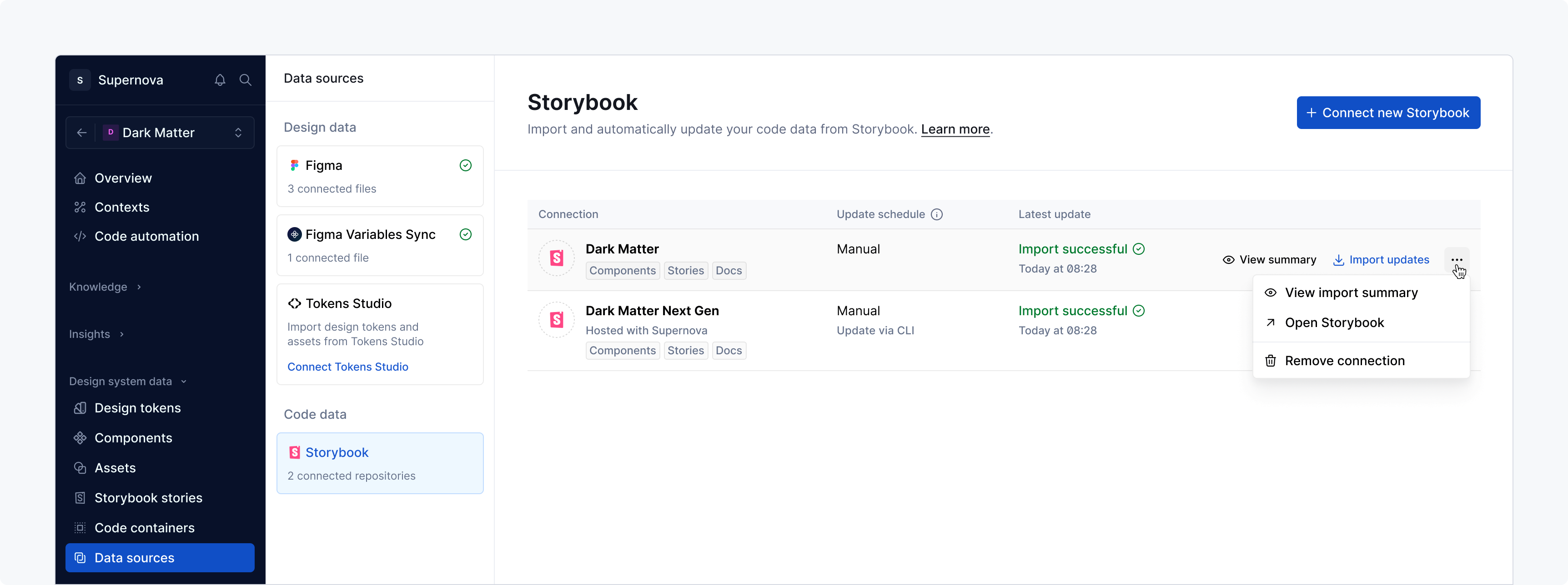 Data source: Storybook - Manage imports