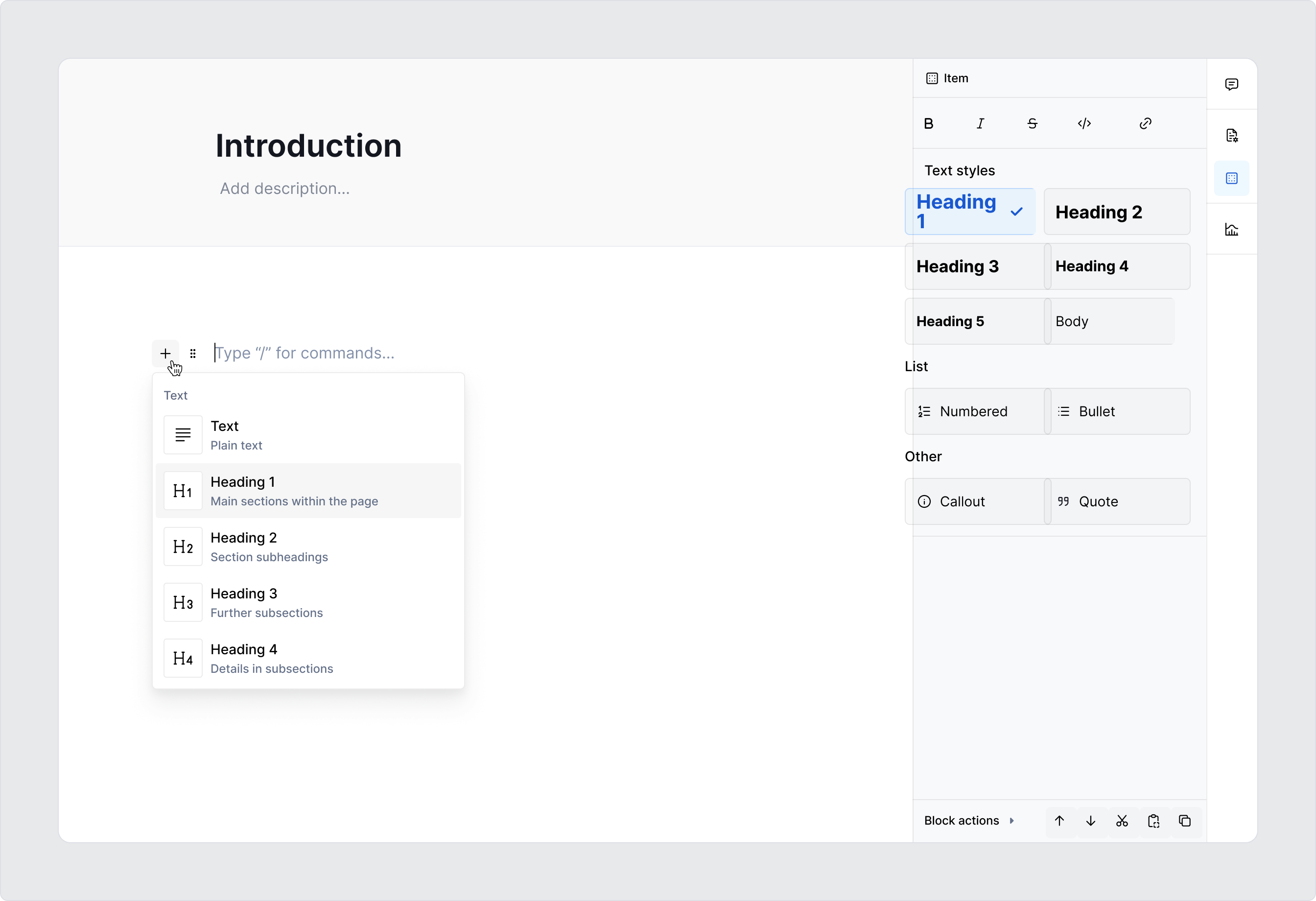 Add content blocks to your documentation