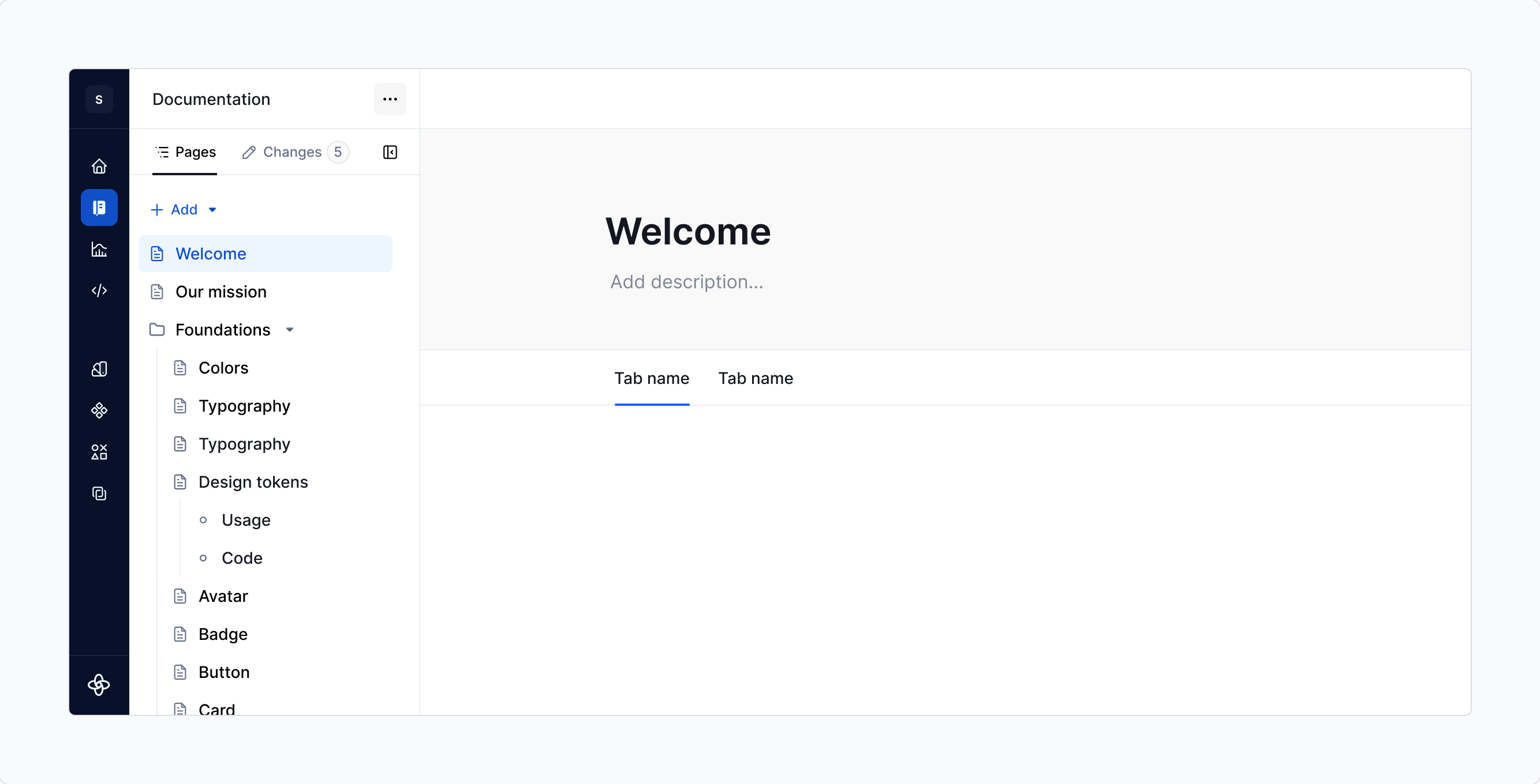 Navigation menu / Top nav