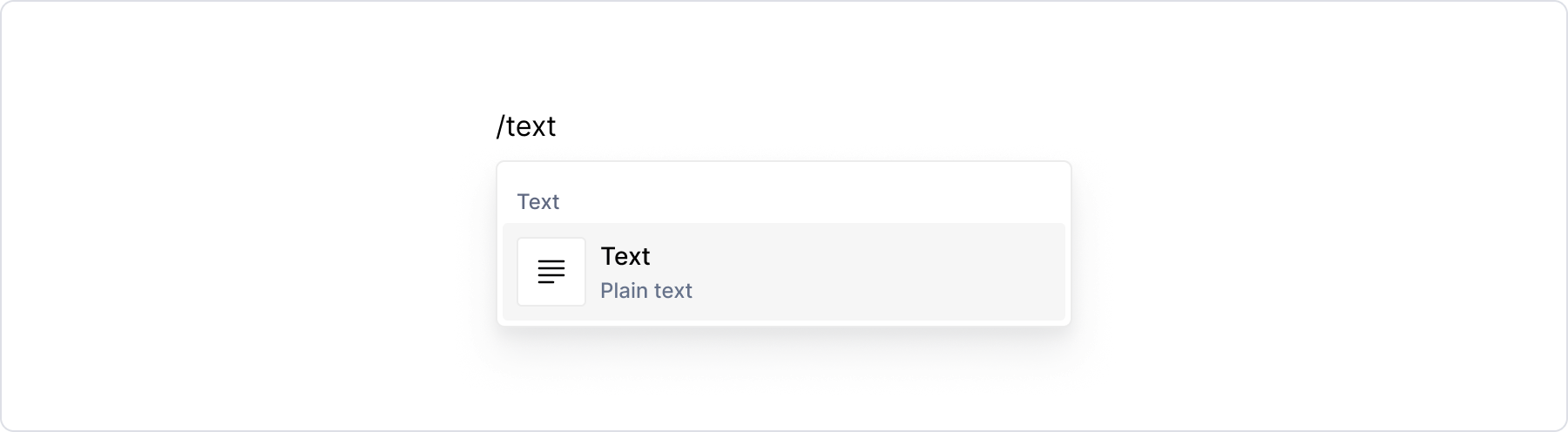 Text block / menu