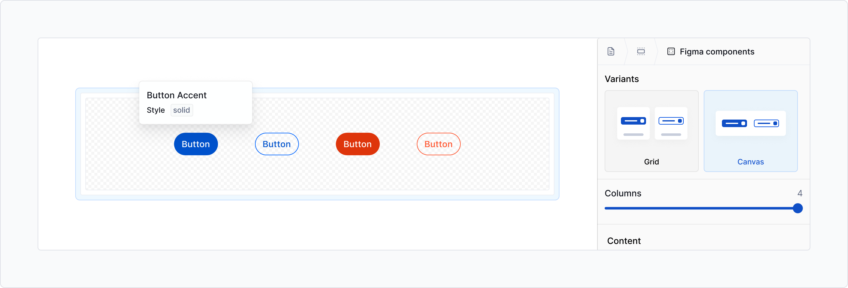 Figma component block - Canvas