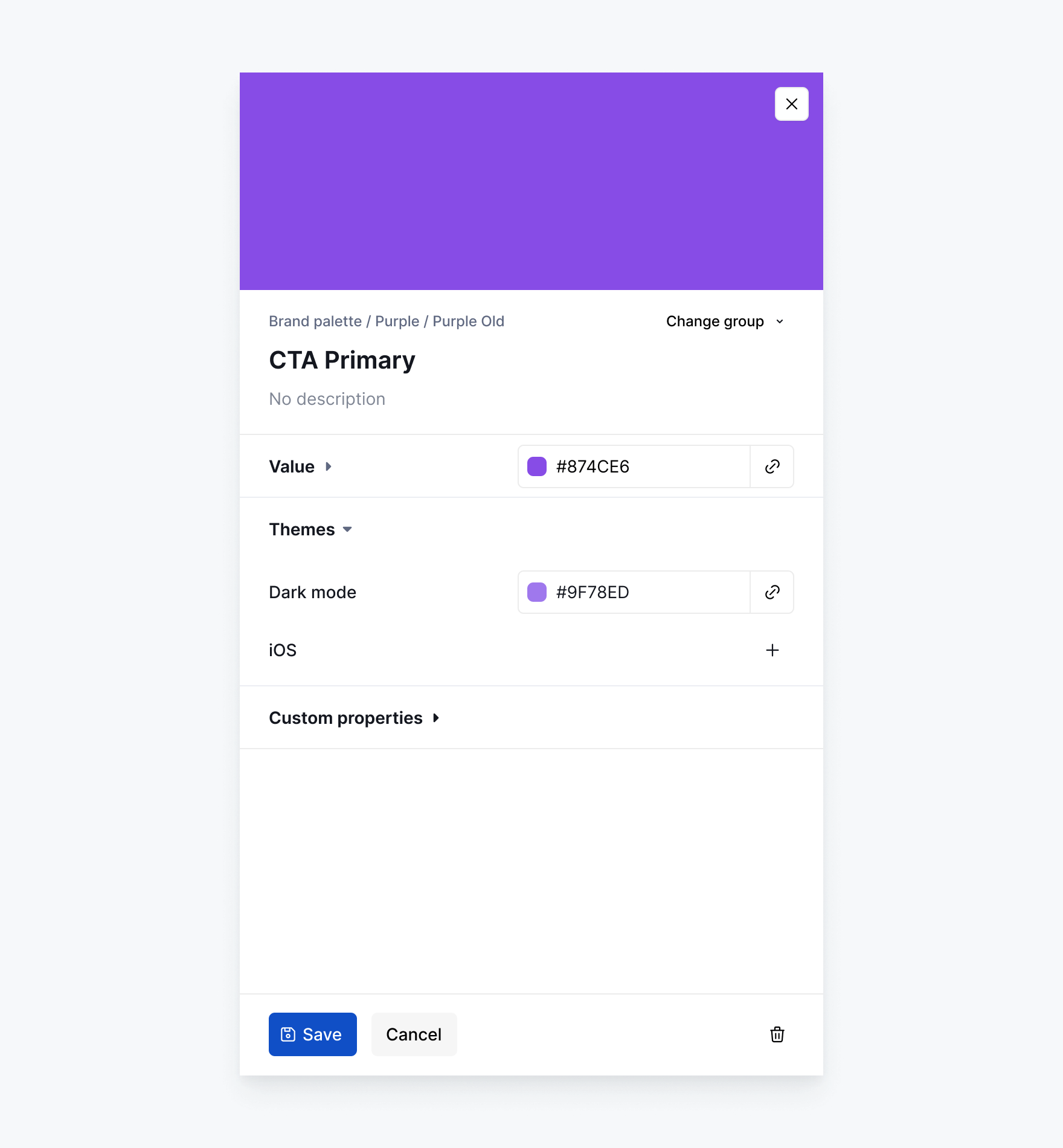 Themes: Edit theme token