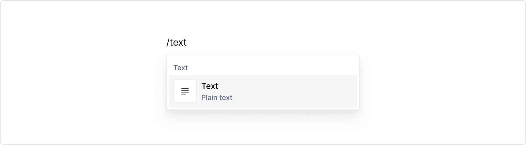 Text block / menu