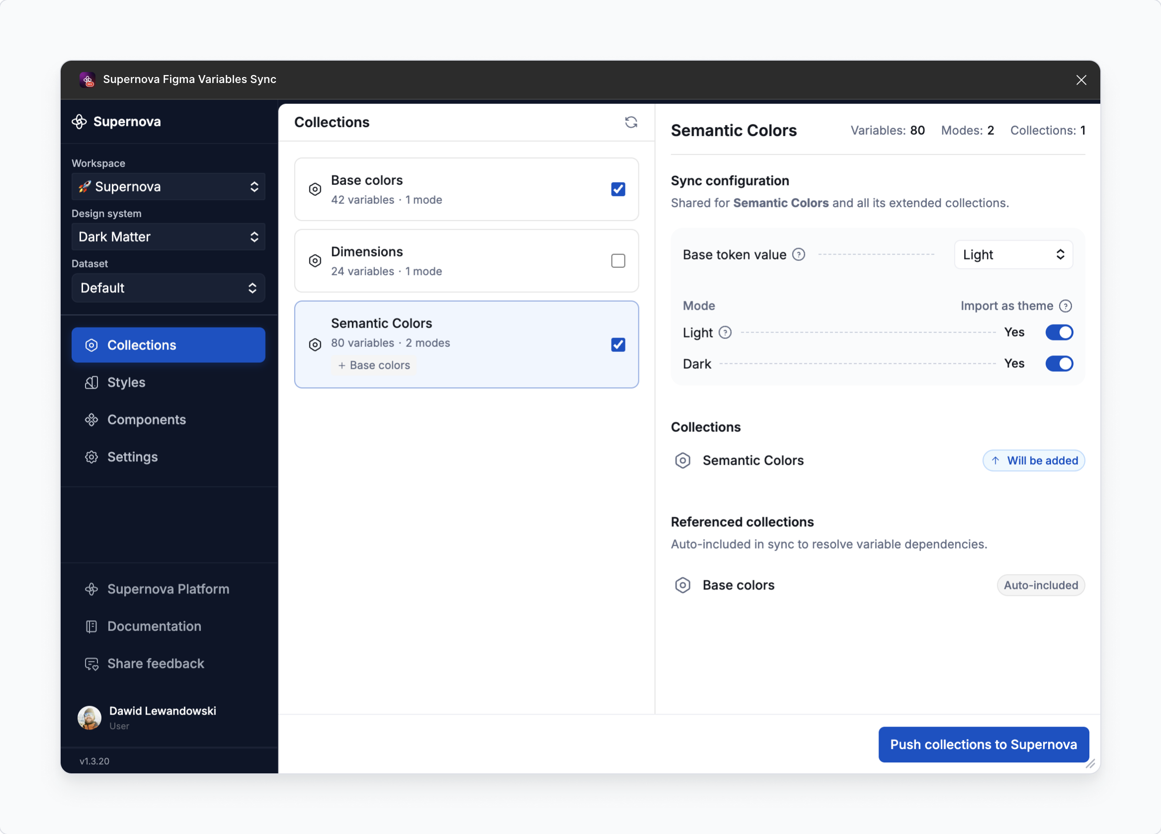 Collections before push to Supernova