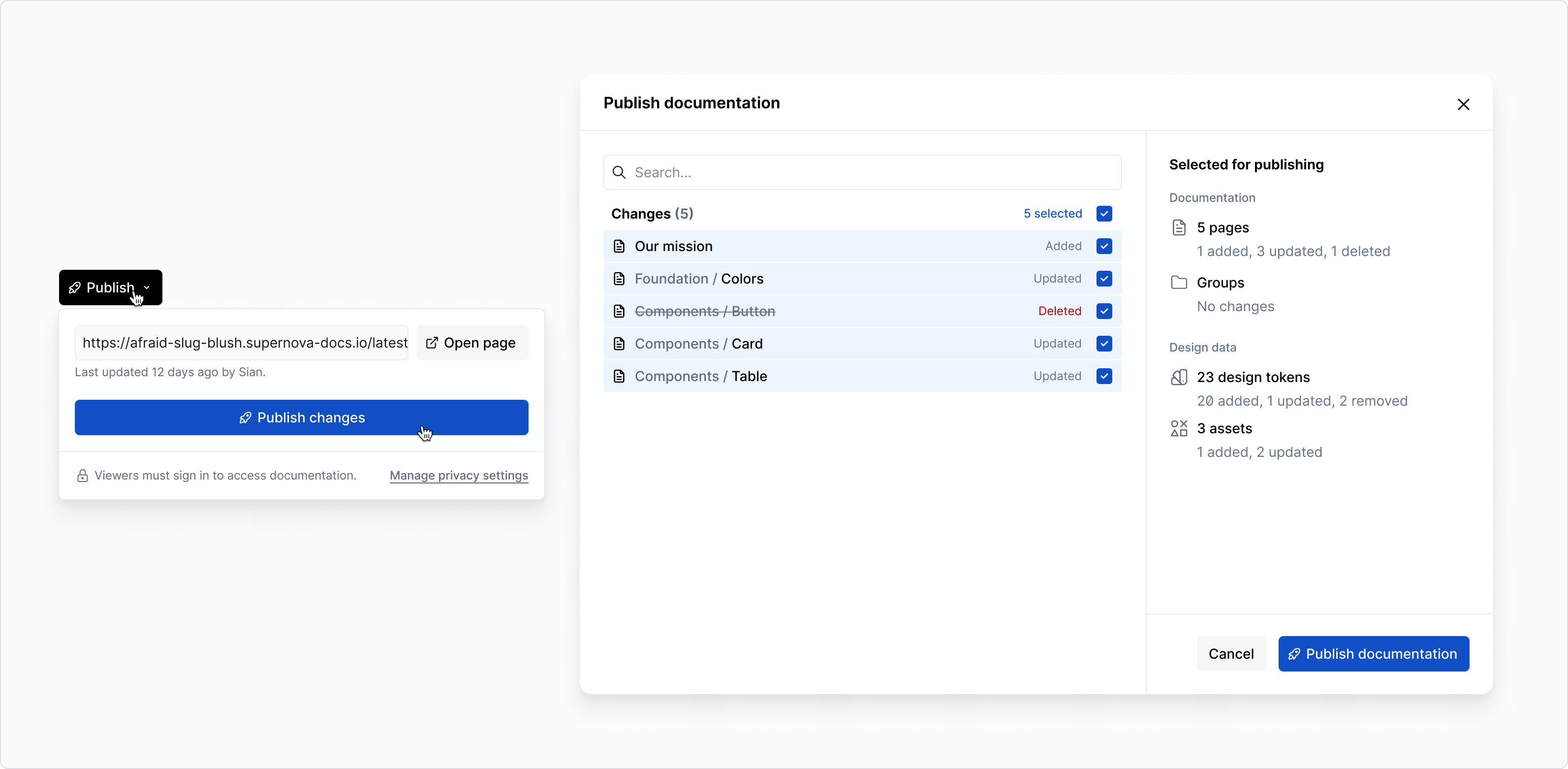 Publishing edited pages