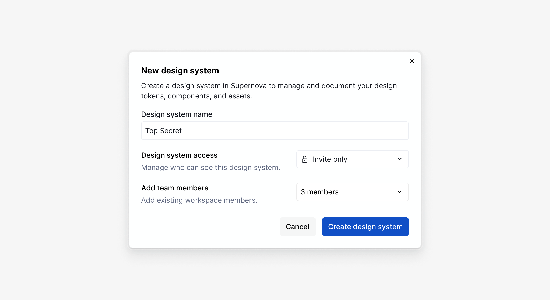 Creating an invite only design system.