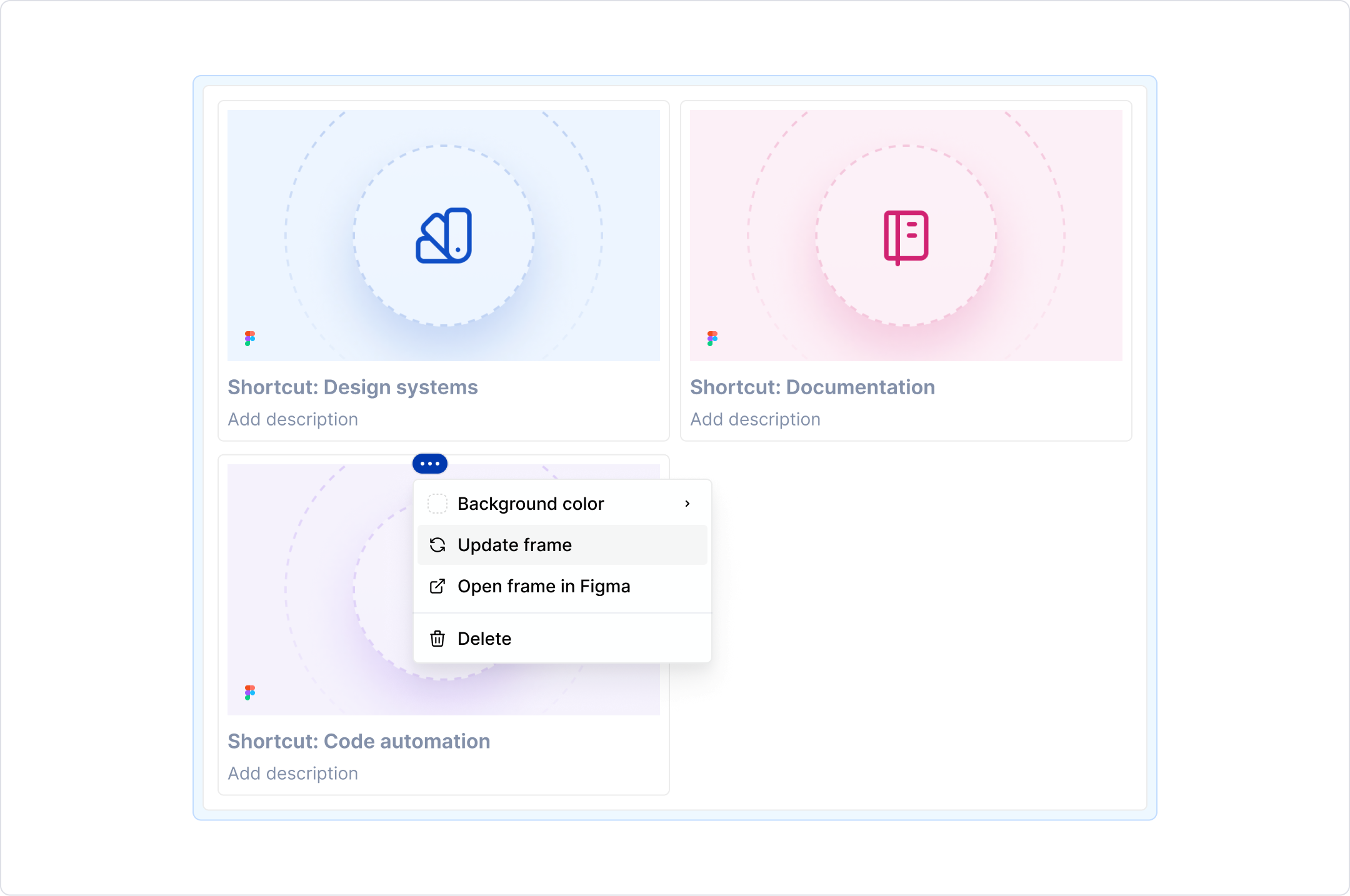Update a single frame from the block item context menu
