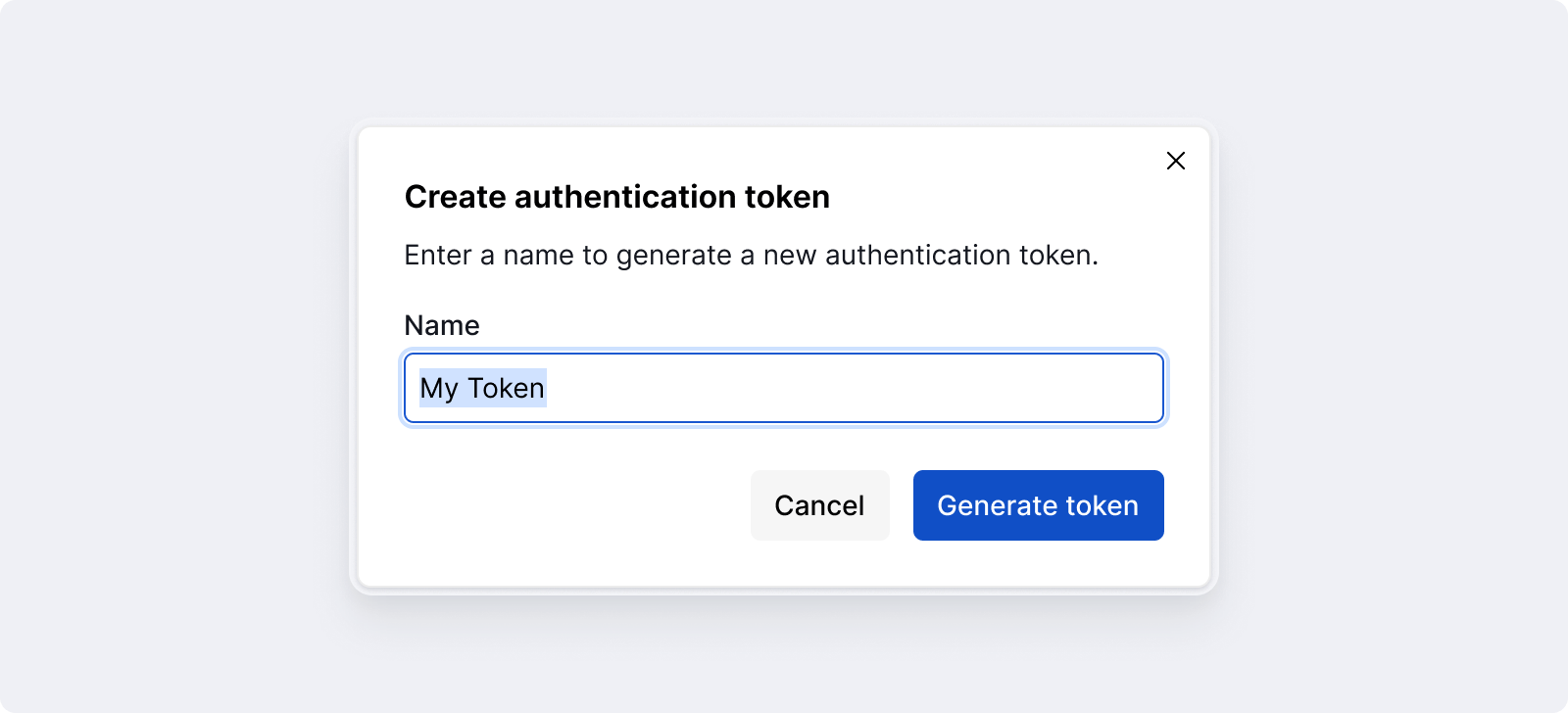 Create auth token