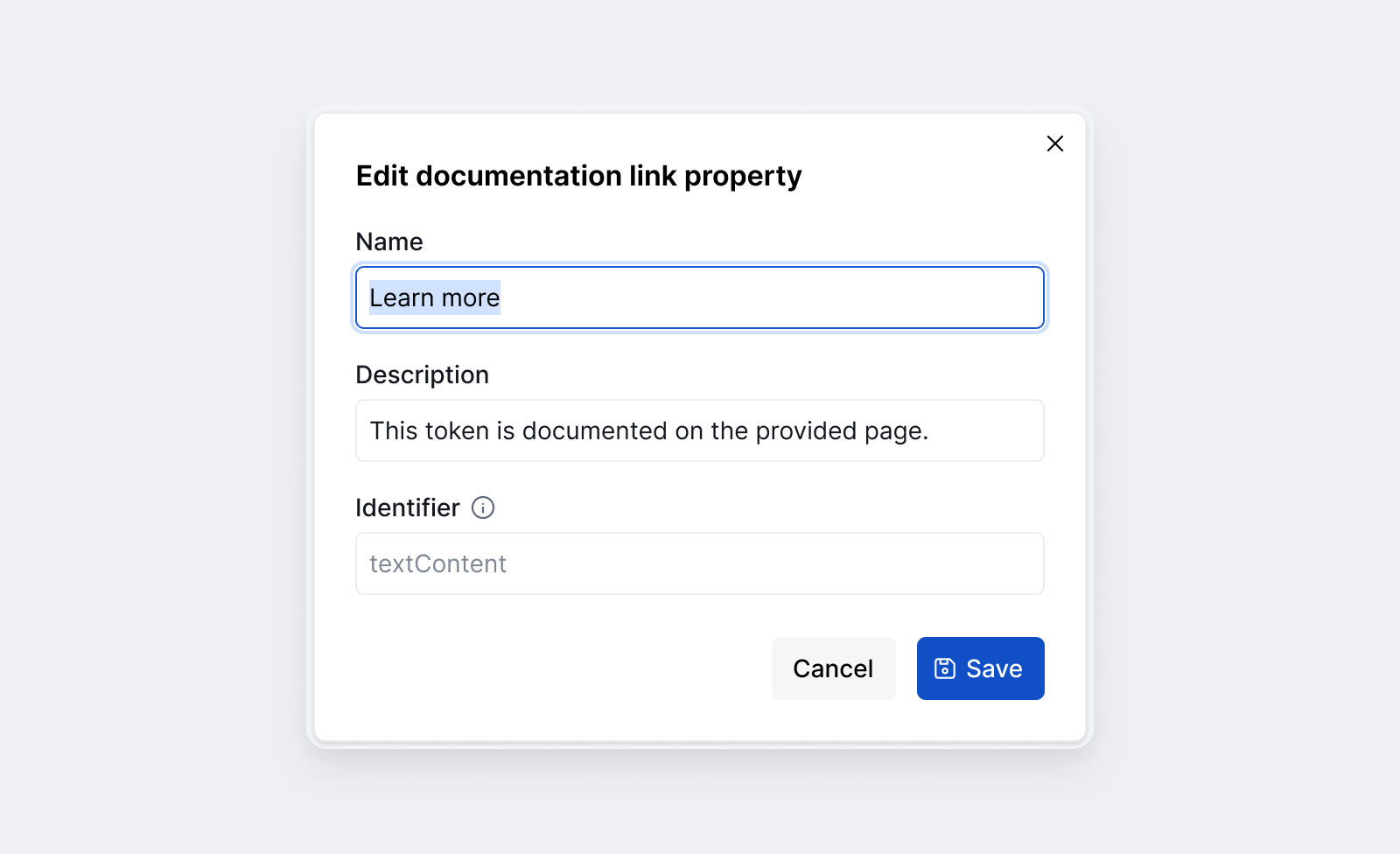 Editing a custom property