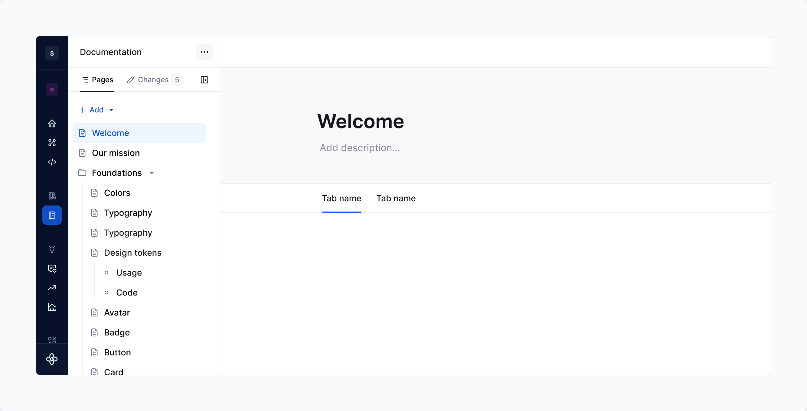 Navigation menu / Top nav