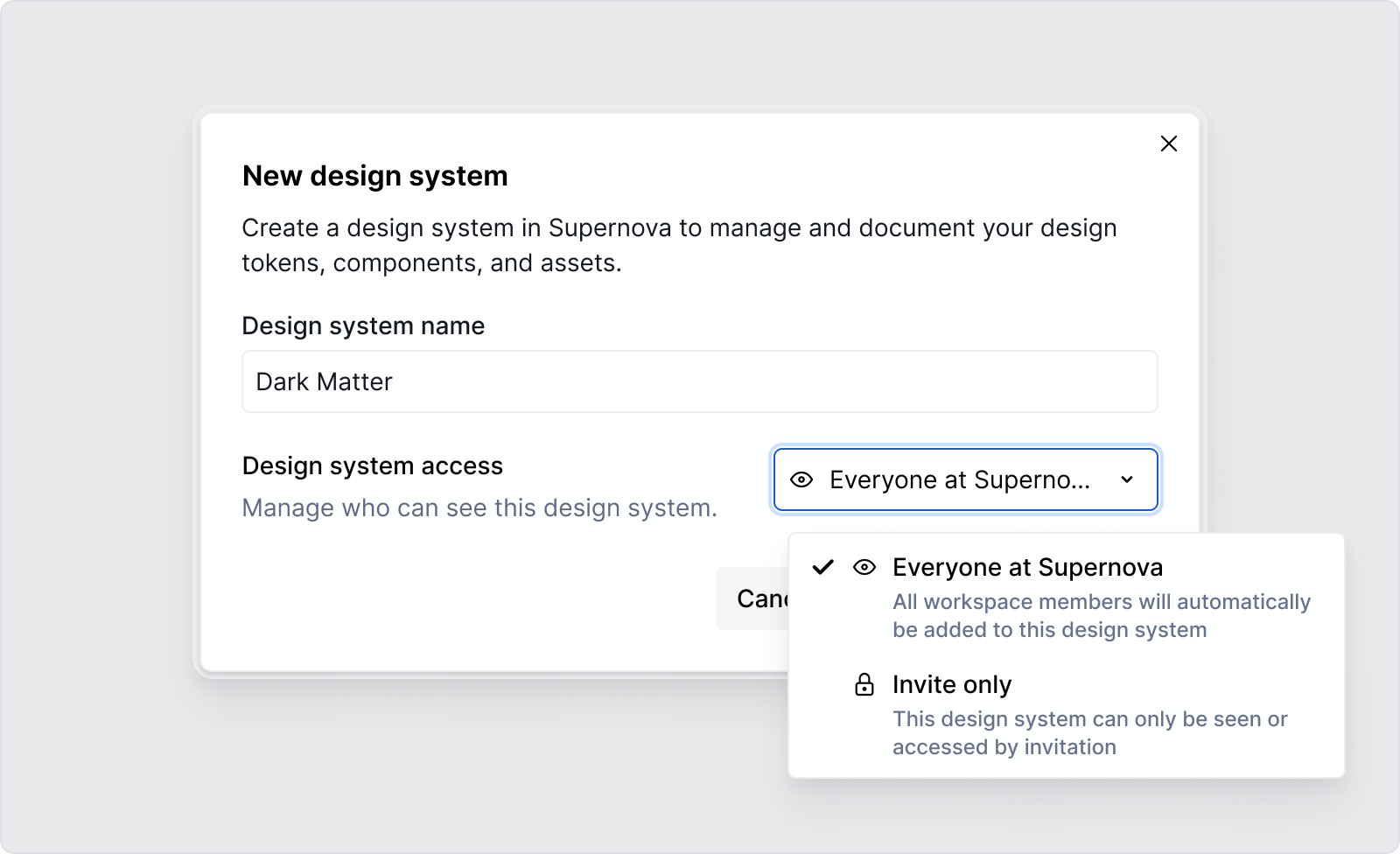 Choosing who should access a design system.