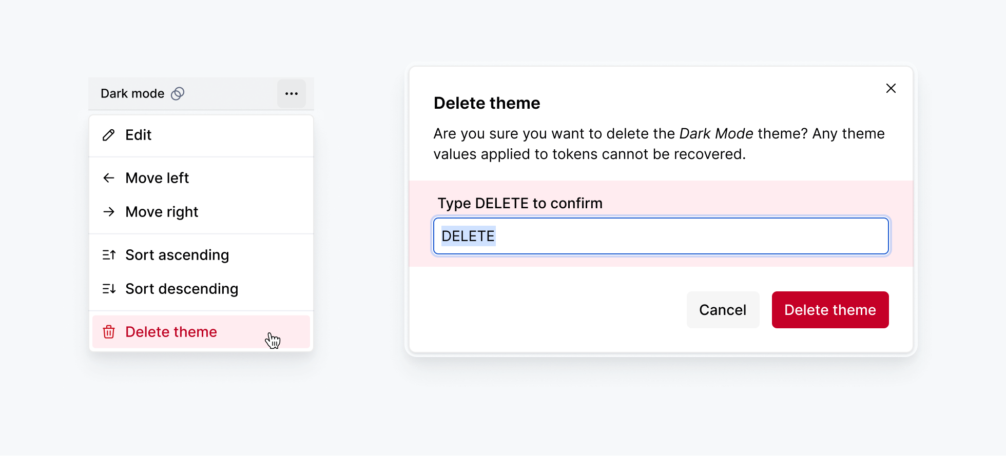 Themes: Delete theme