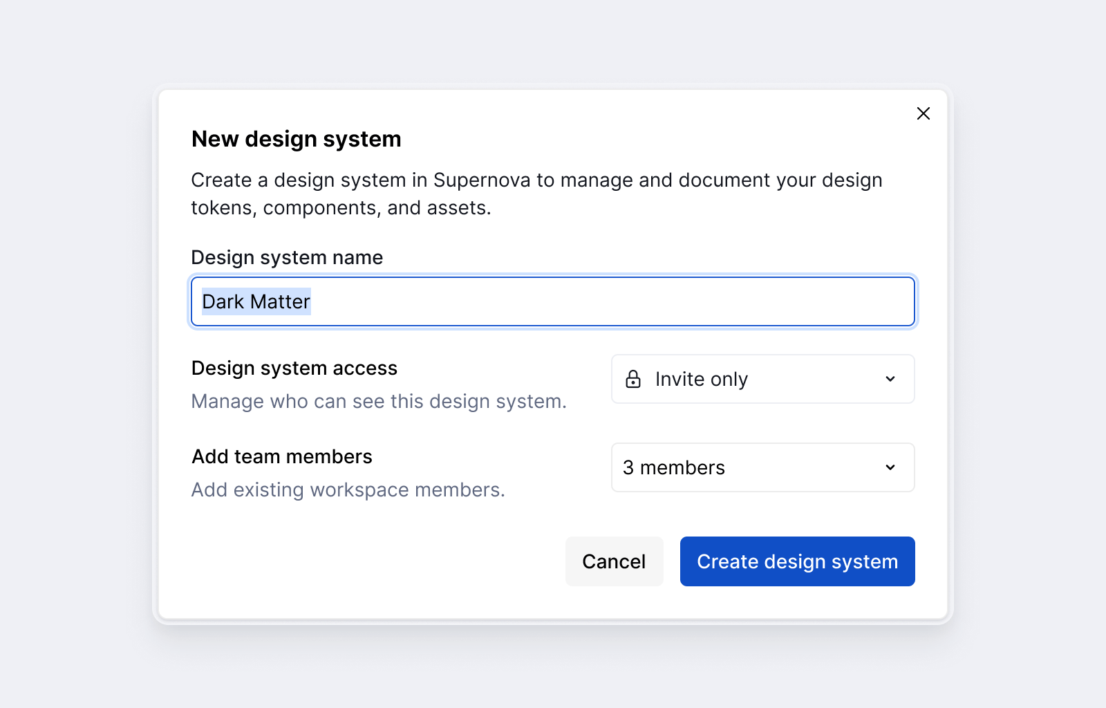 Creating a new invite only design system.