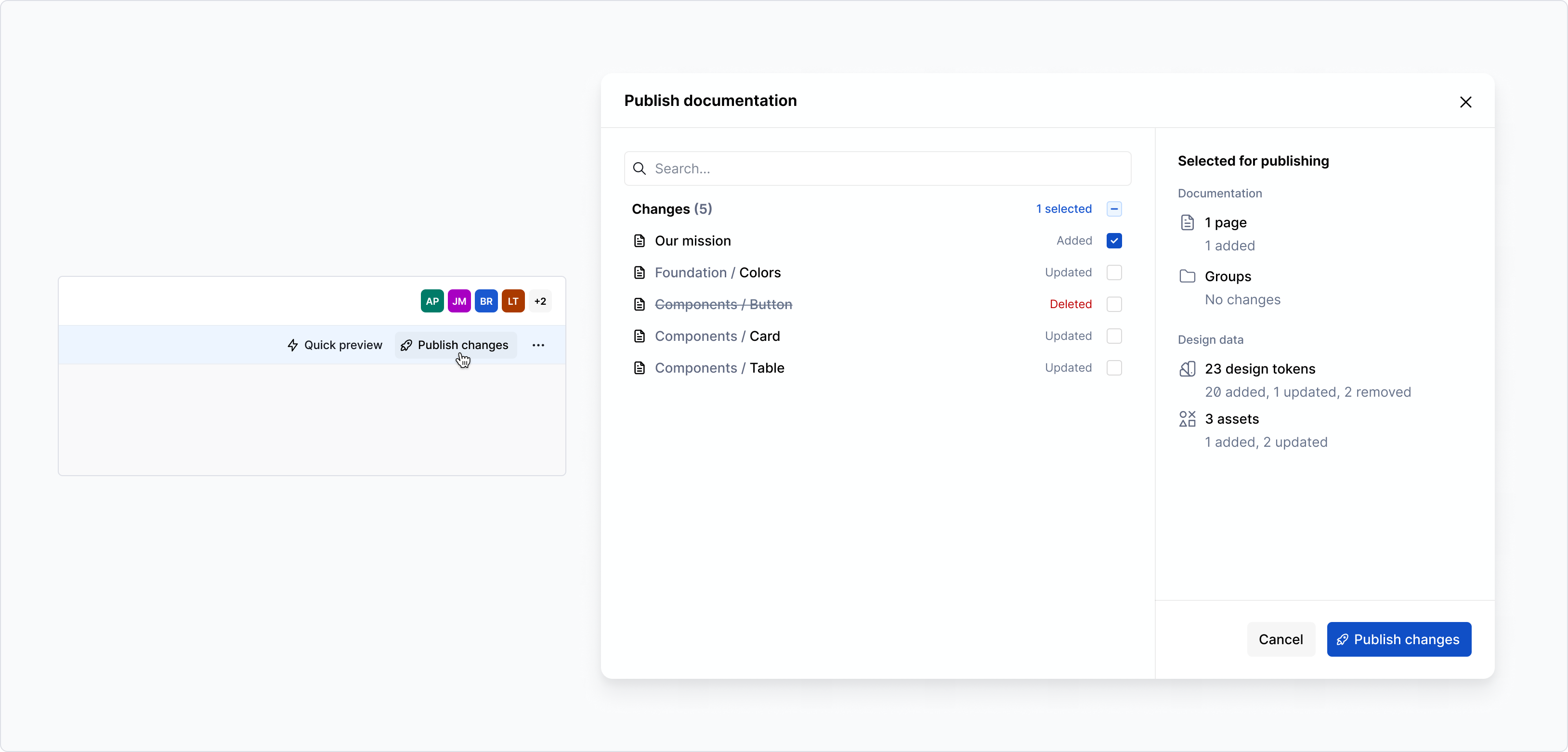 Publishing a single page