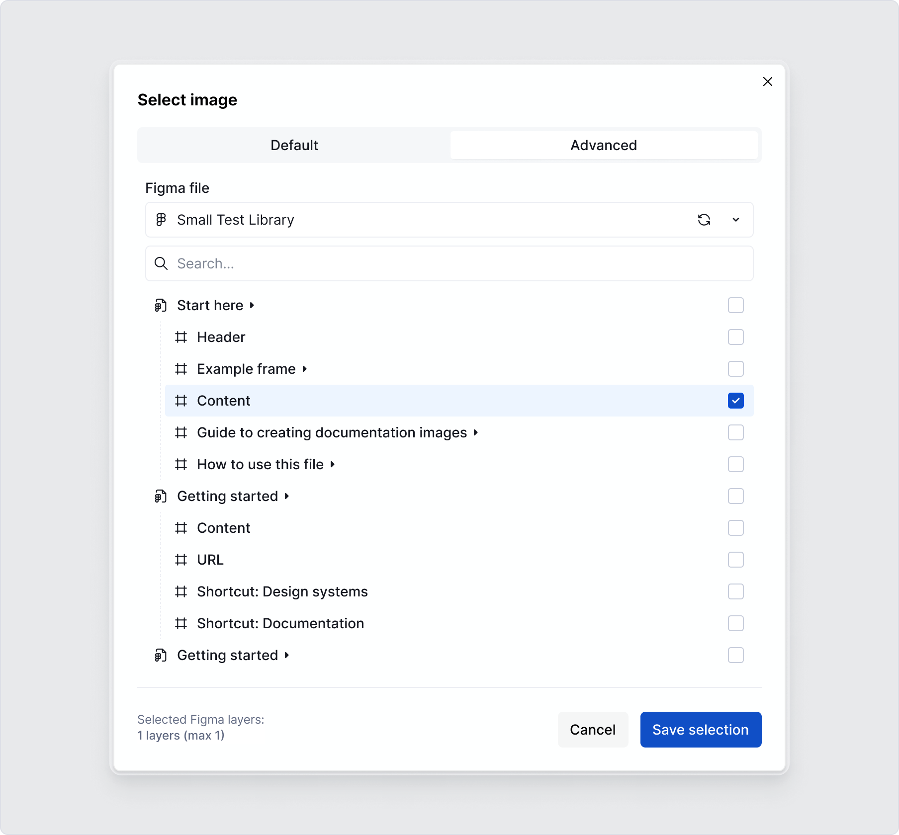 Select a layer from Figma to add