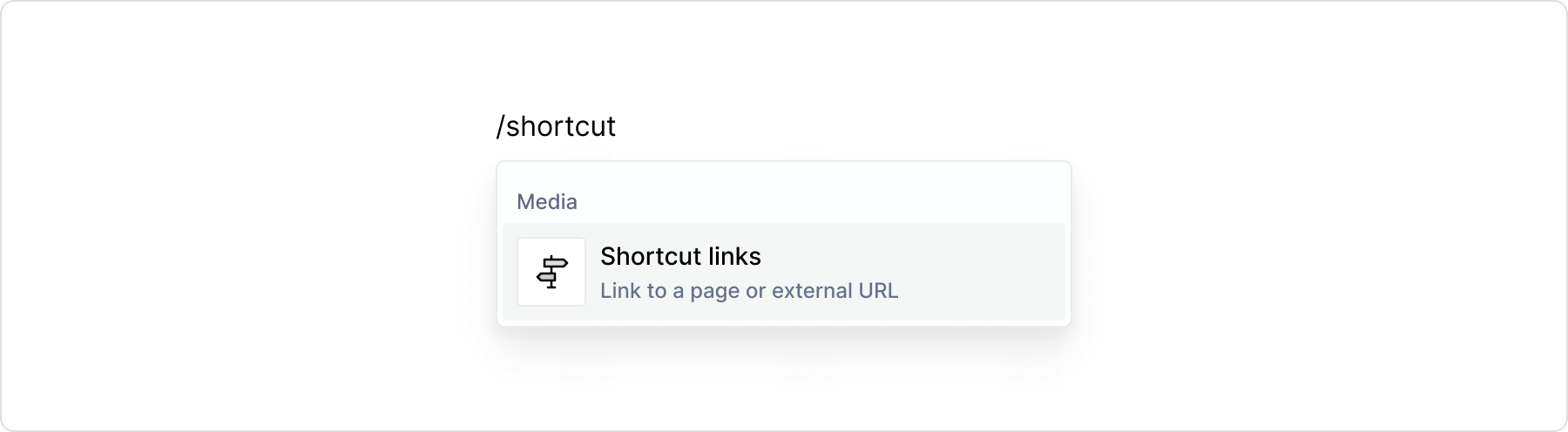 Shortcut / menu