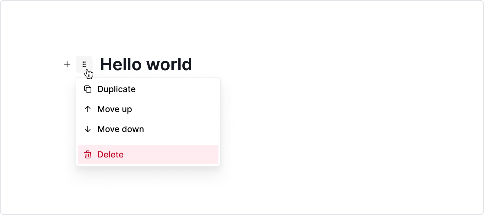 Deleting a block