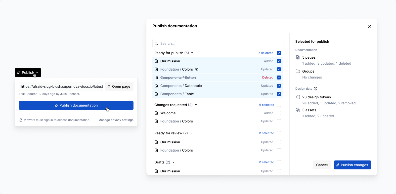 Approval workflow | Made with Supernova