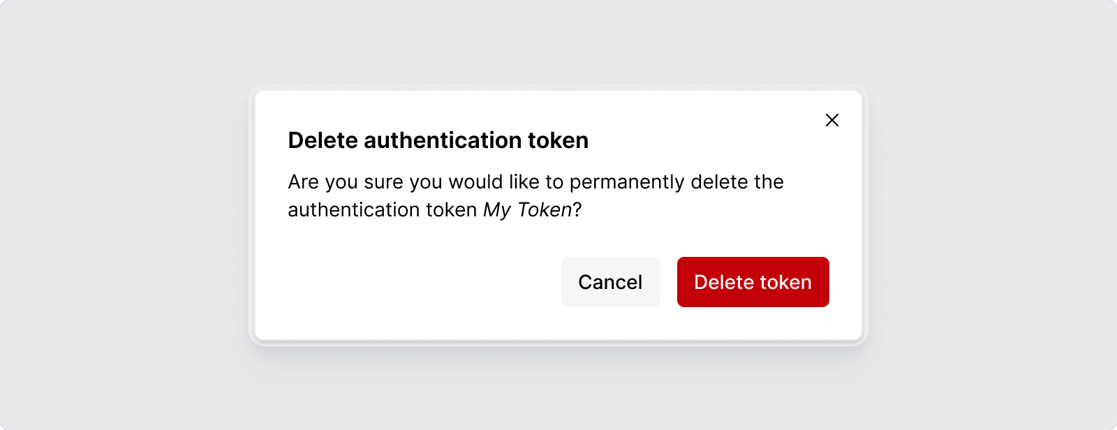 Delete auth token