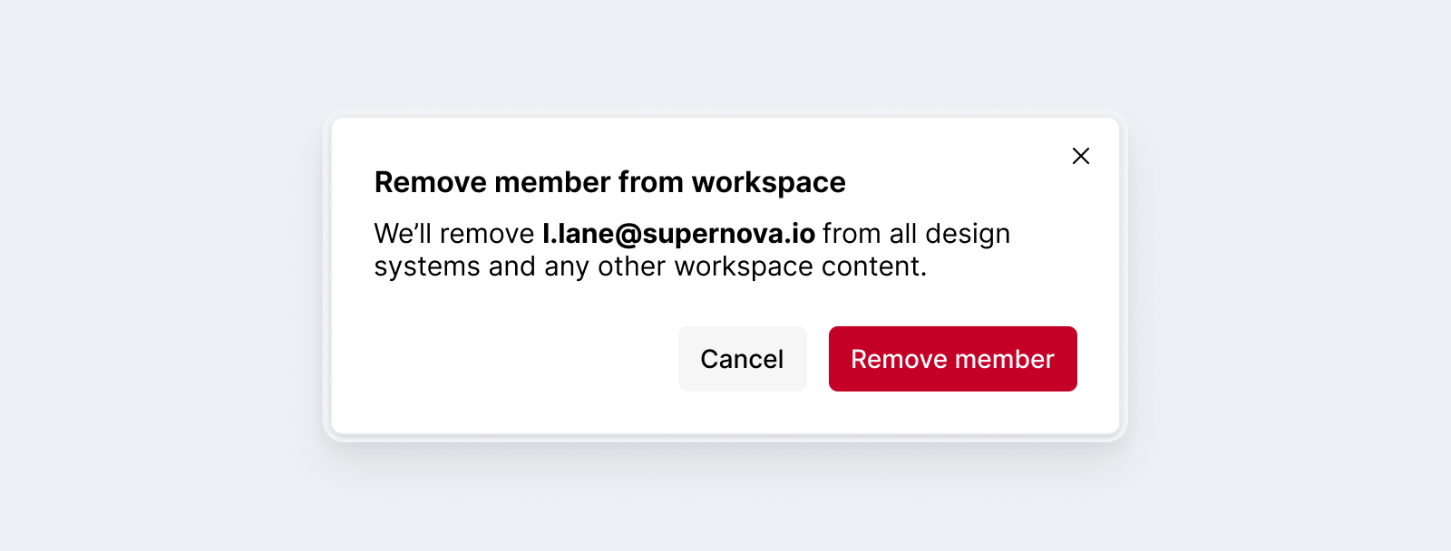 Team Settings / Remove WS member