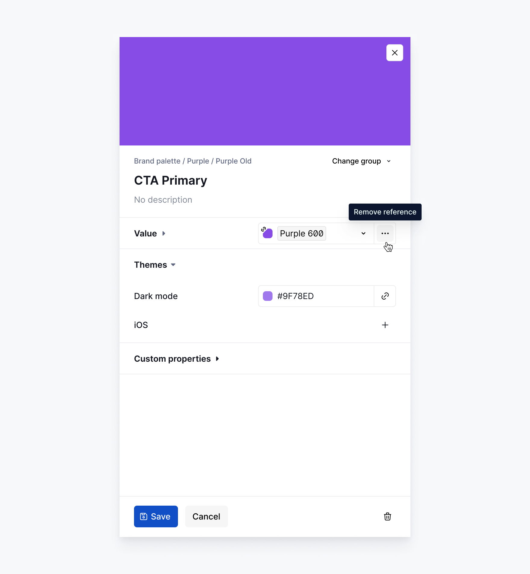 Tokens: Remove reference
