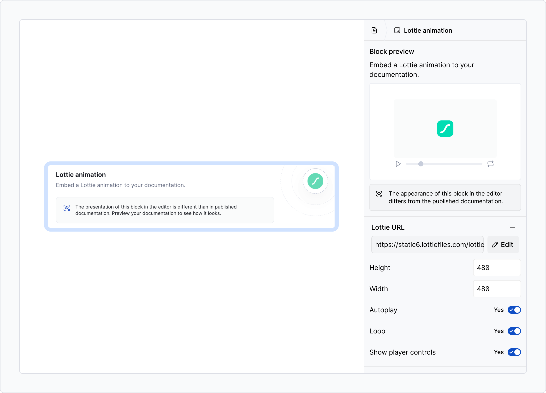 Lottie - property panel