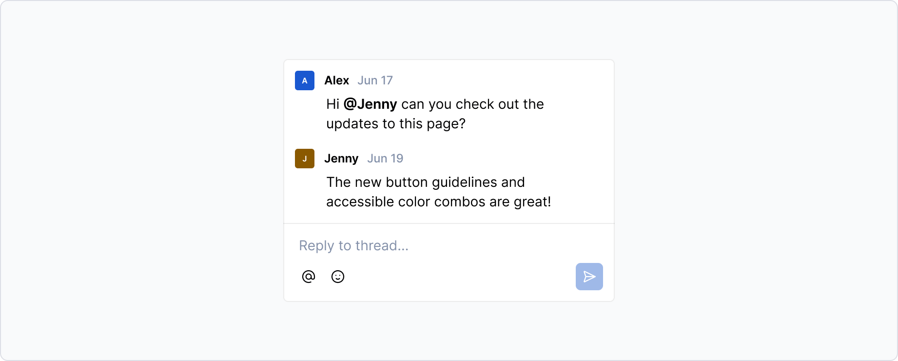 Comments - react & reply