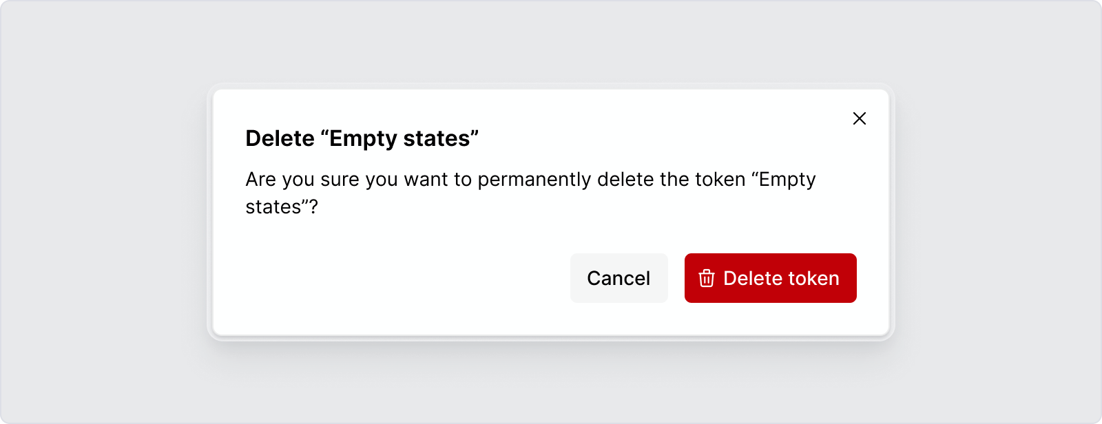 Tokens: Delete token