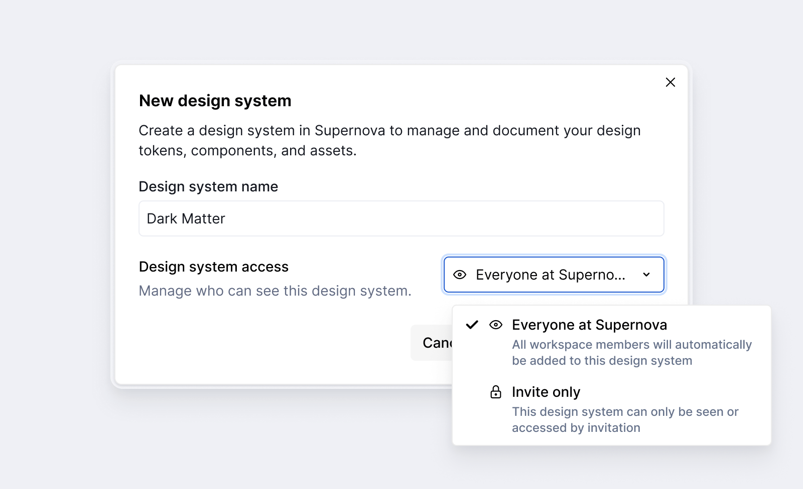 Choosing who should access a design system.