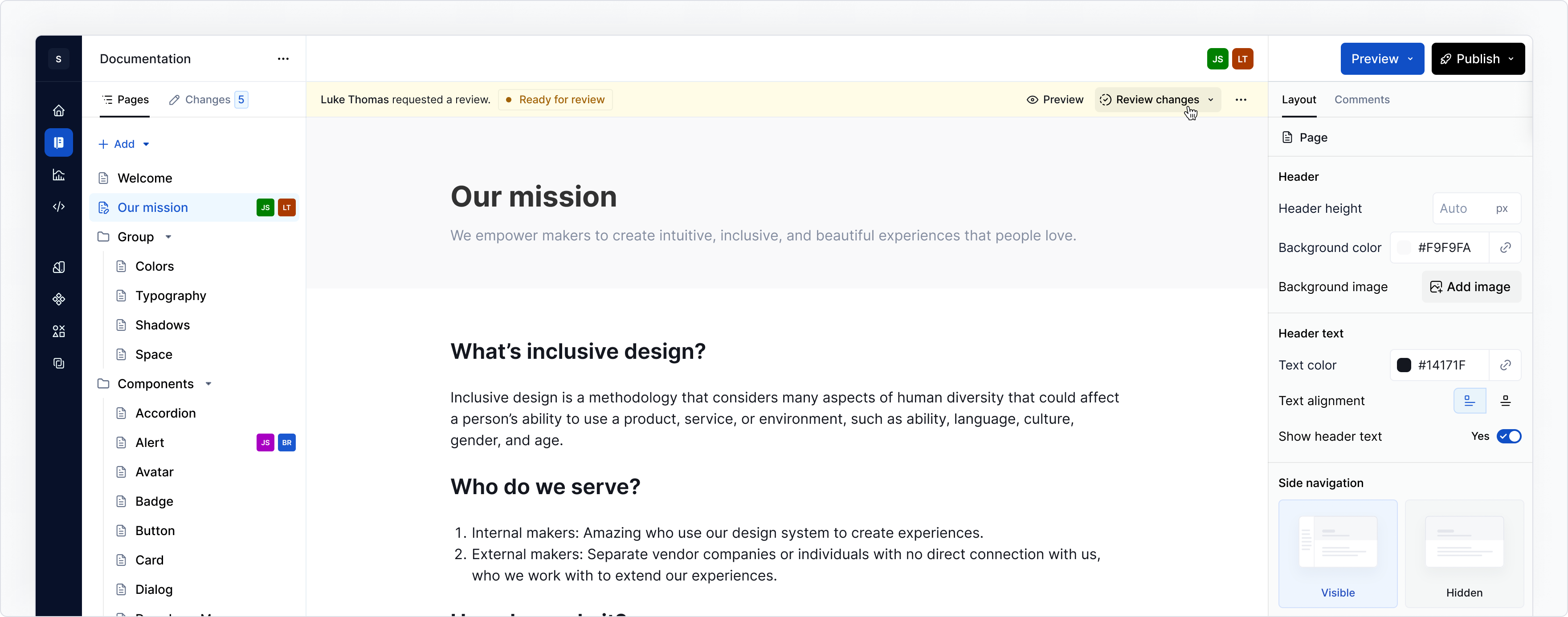 Workflows - reviewing changes