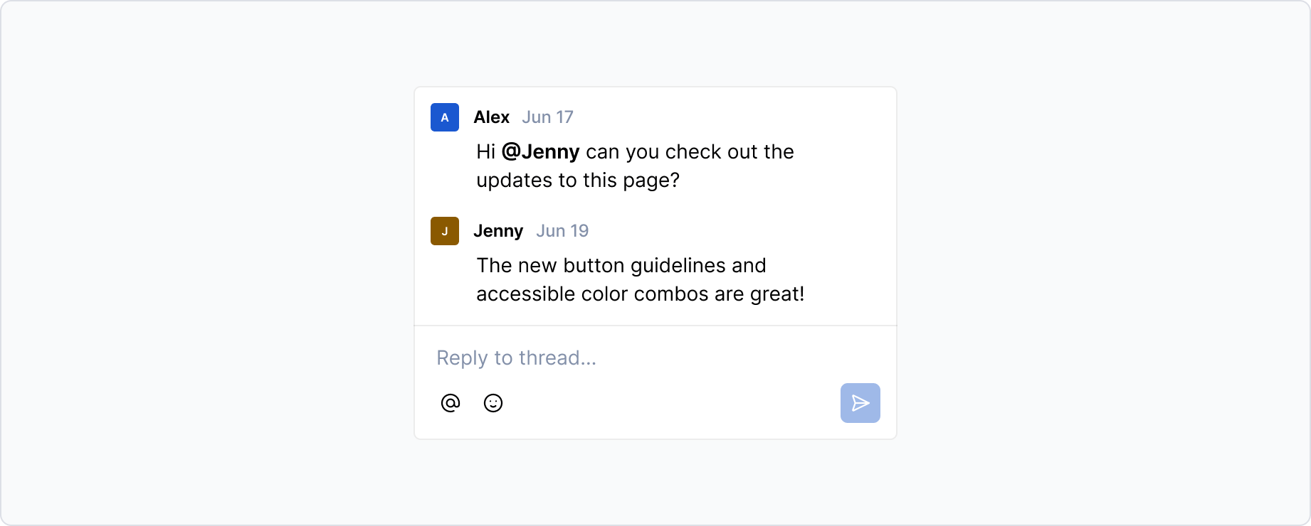 Comments - react & reply