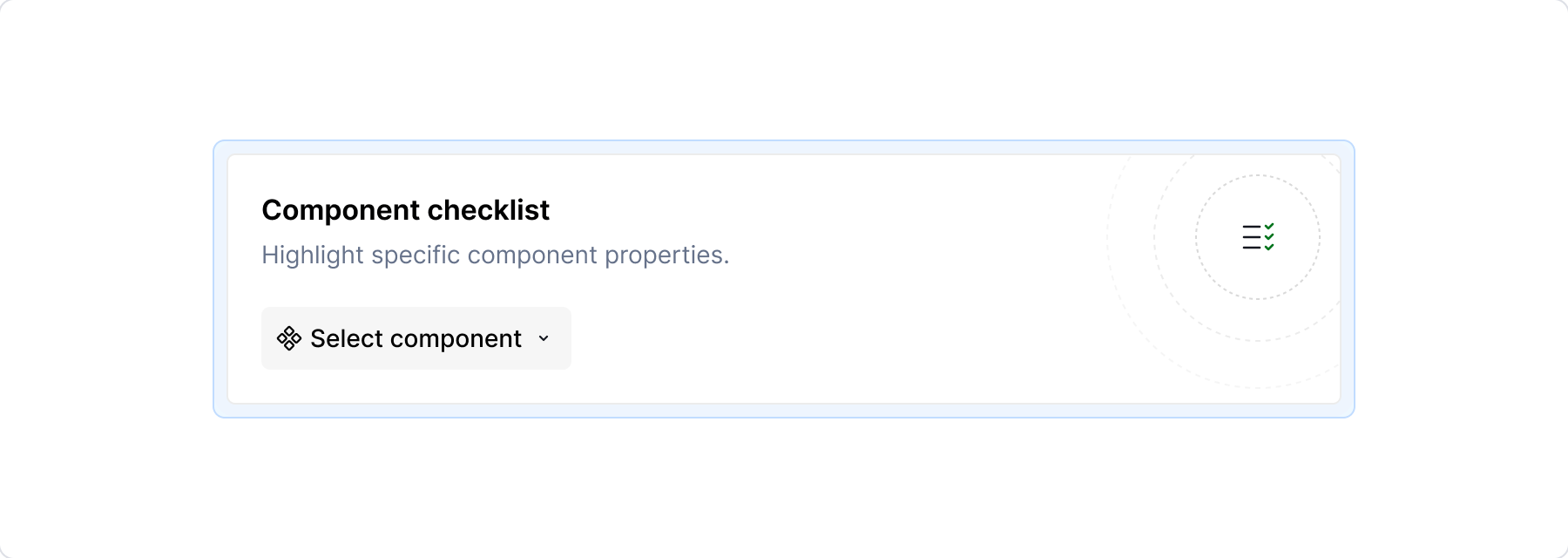 Component checklist - empty