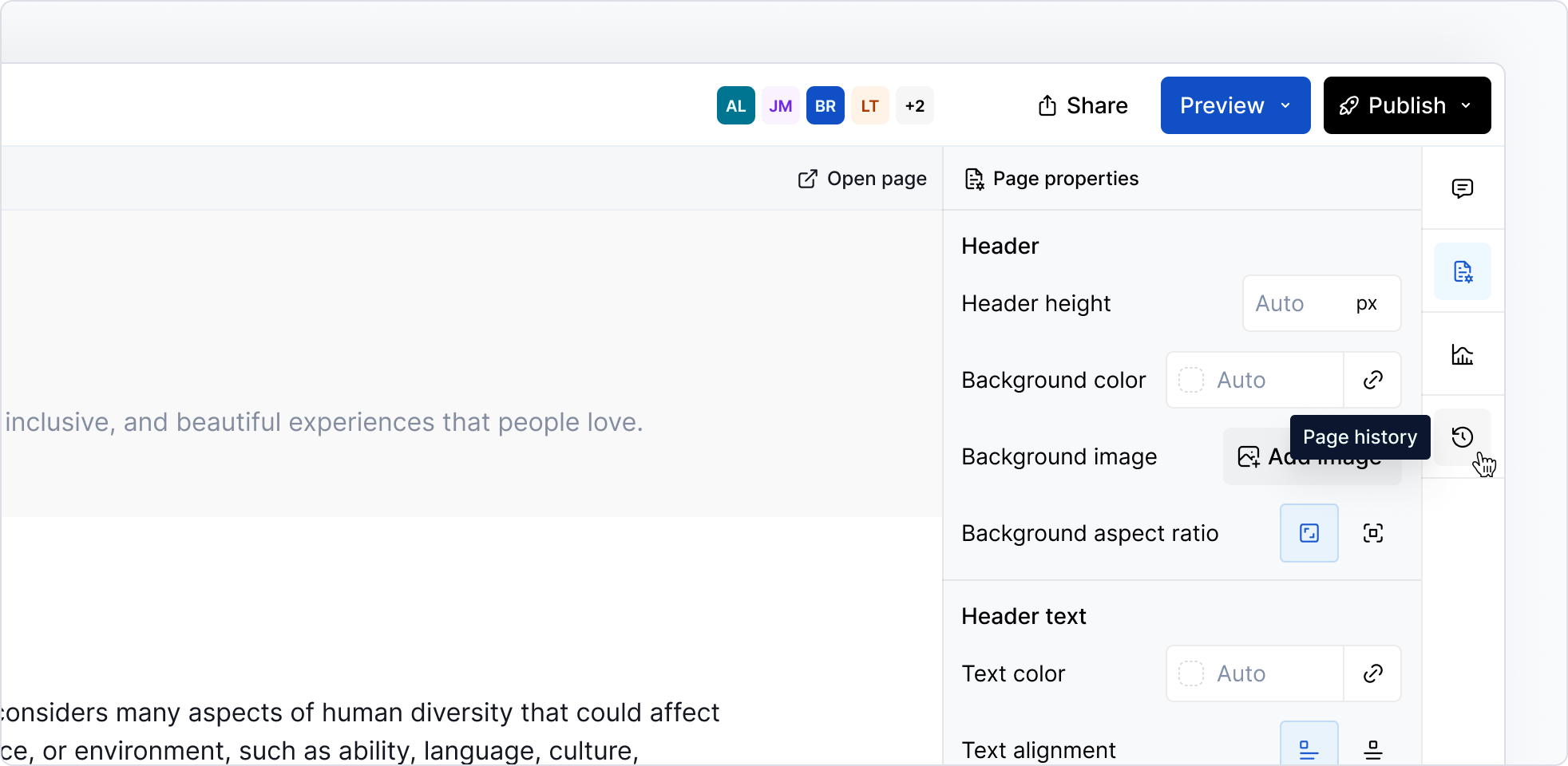 Page history - entry point