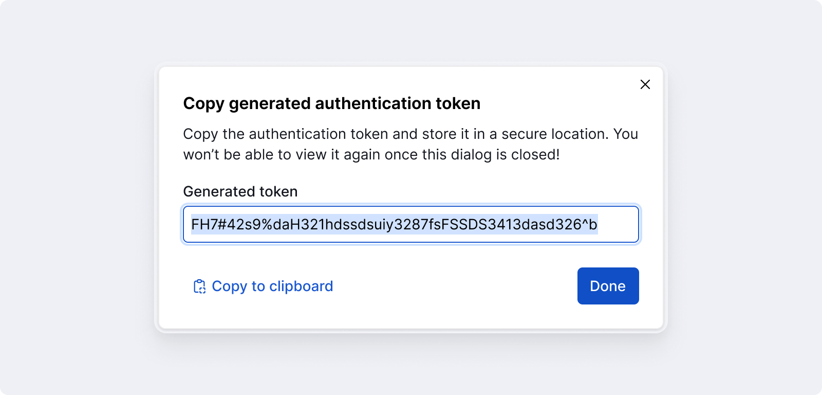 Copy auth token