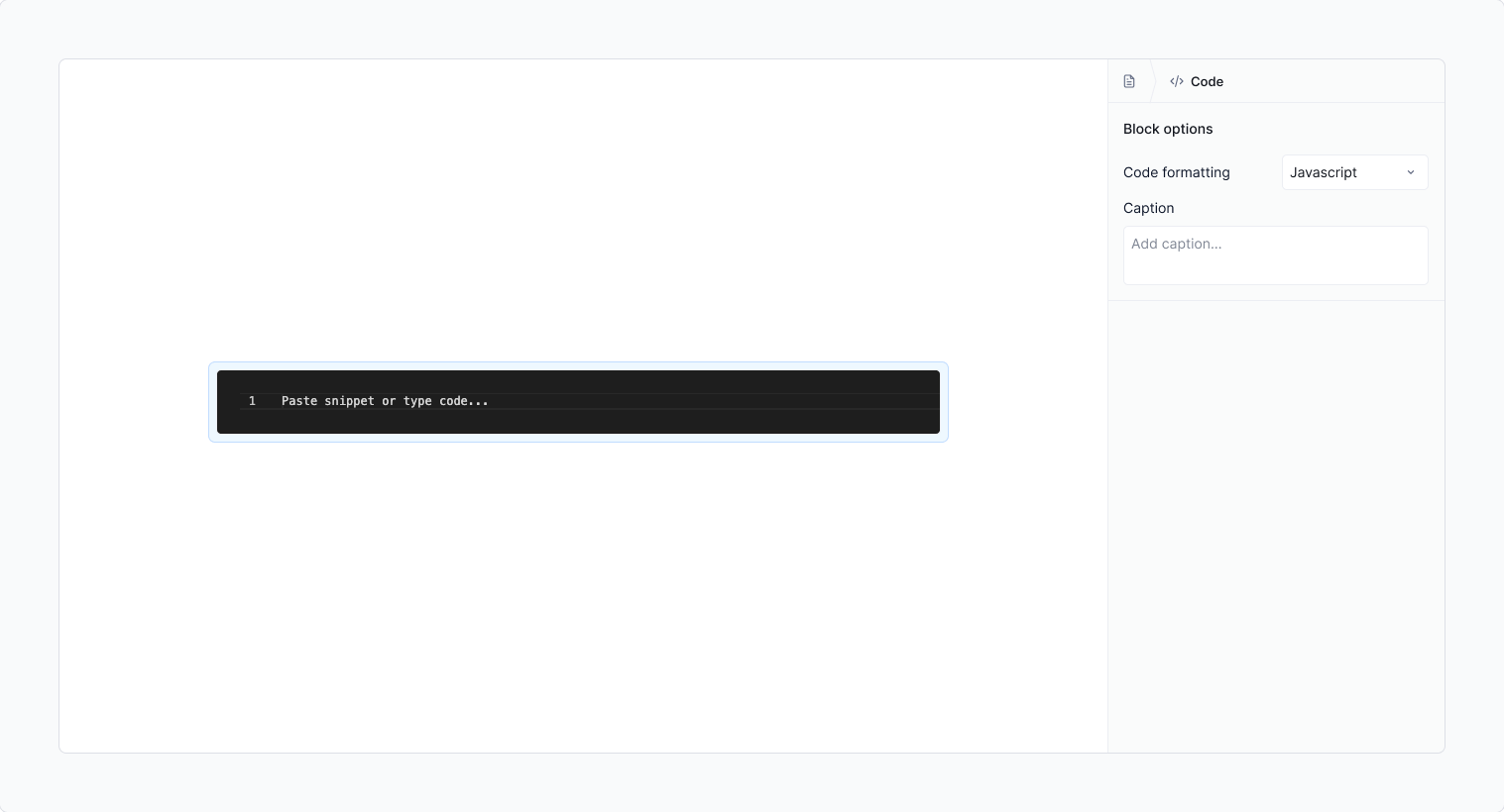 Code block: Empty