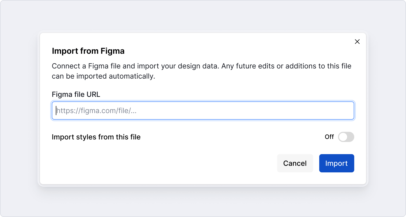 Import from assets context