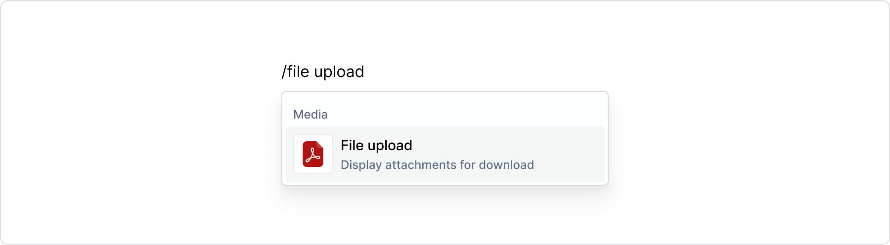 File upload / menu