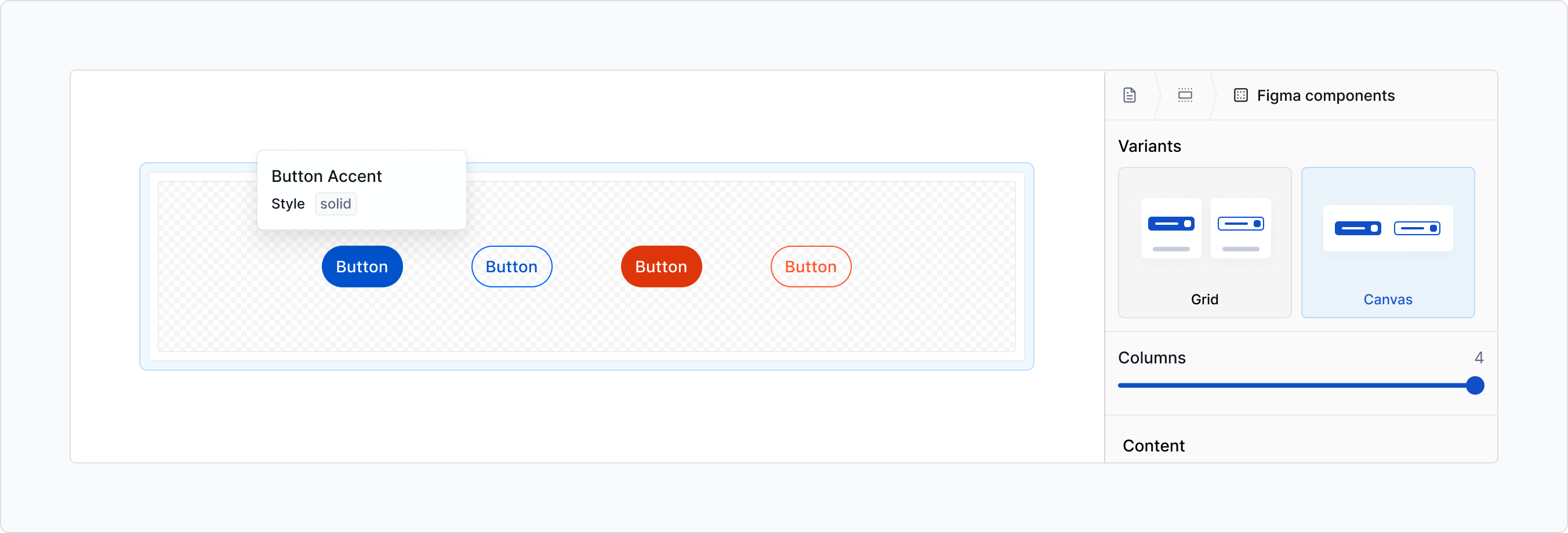Figma component block - Canvas