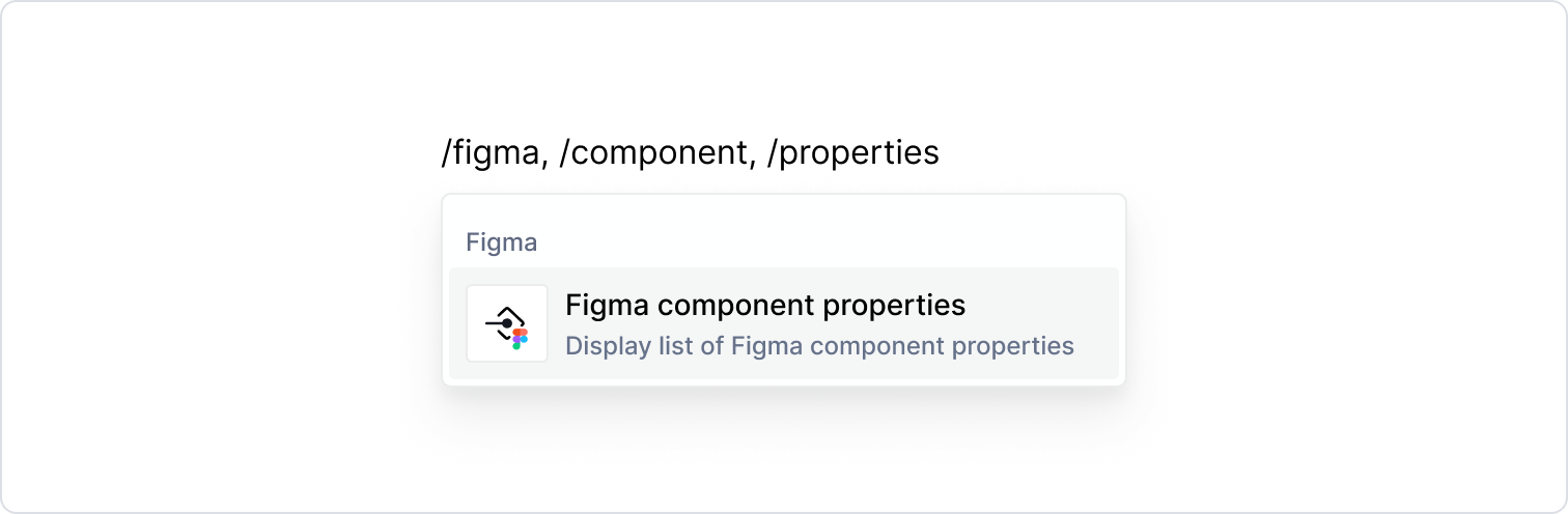 Figma component properties block - menu